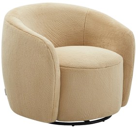 Fotel obrotowy z sztucznego futra w kolorze taupe VEREIDE