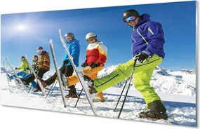 Panel nad Blat Kuchenny Narciarze na Śnieżnym Stoku
