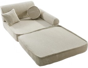 Aesthetic sztruksowa sofa dziecięca, ecru - meowbaby®