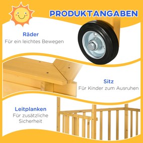 Outsunny Piaskownica z Domek do Zabawy Piaskownica z Dachem, 133 x 129 x 137,5 cm, Naturalne + Niebieskie