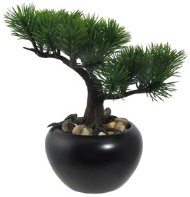 Sztuczne bonsai Sosna w doniczce zielony, 19 cm