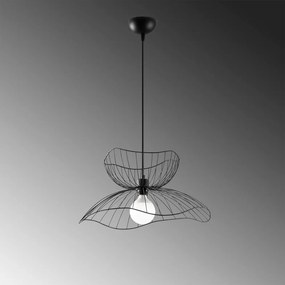 Czarna lampa wisząca z metalowym kloszem ø 50 cm Farac – Opviq lights