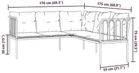 Sofa ogrodowa z antracytowymi poduszkami Acar