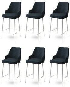 Zestaw krzeseł barowych Enox Anthracite and White, 6 szt., 6 szt.