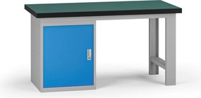 Stół warsztatowy G8, 1500 x 750 x 800 mm, 1x szafka, niebieski