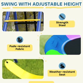 AIYAPLAY Zestaw huśtawkowy, metalowy, 3-8 lat, design 6-w-1, Kolorowy