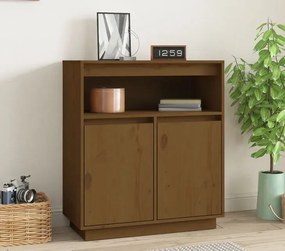 Drewniana szafka dwudrzwiowa z półką miodowy brąz H5-B71
