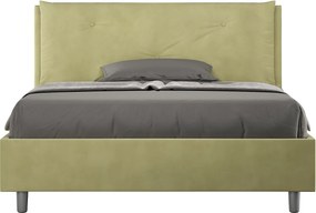 Łóżko bez stelaża tapicerowane 140x200 microfibra zielony Appia Large