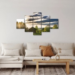 Obraz domku leśnego (125x70 cm)