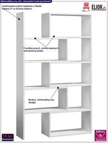 Biały rozsuwany regał na książki S5-D60
