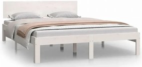 Białe drewniane łóżko małżeńskie 140x200 S7-C76