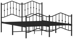 Czarne metalowe łózko małżeńskie 120x200cm - Honta