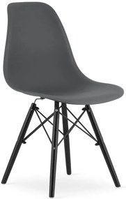 Ciemnoszare krzesło z drewnianymi nogami - Sopi 3X