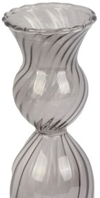 Szary szklany świecznik PT LIVING Swirl, wys. 17 cm