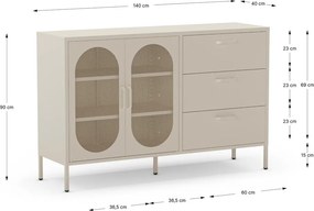 Kremowa komoda 140x90 cm Diora – Marckeric