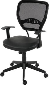 Profesjonalne krzesło biurowe Chicago imitacja skóry,  czarny z podłokietnikami