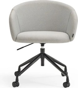 Jasnoszare tapicerowane krzesło biurowe Add – Teulat