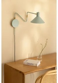 Regulowana Lampa Ścienna Z Żelaza Lizz Celadón - Sklum