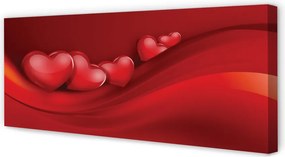 Duży obraz na płótnie Serca na Czerwonym Tle