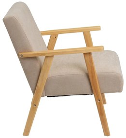 Beżowy fotel z tkaniny szenilowej Vintage – Casa Selección