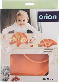 Pomarańczowy silikonowy talerz dla dzieci 18x23 cm Elephant – Orion