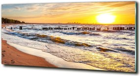 Foto obraz szklany Zachód słońca plaża