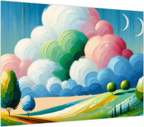 Obraz na szkle - Krajobraz z chmurą (70x50 cm)