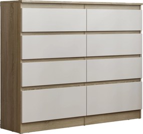 Komoda ADRIANO 120 cm do Salonu Sypialni 8 Szuflad Dąb sonoma
