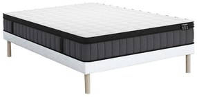 Zestaw 140 x 190 cm stelaż uniwersalny + materac hybrydowy o grub. 25 cm z 7-strefowymi sprężynami kieszeniowymi i żelową poduszką z pamięcią kształtu - TOLCA marki YSMÉE
