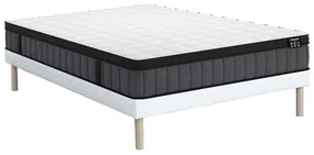 Zestaw 140 x 190 cm stelaż uniwersalny + materac hybrydowy  o grub. 25 cm z 7-strefowymi sprężynami kieszeniowymi i żelową poduszką z pamięcią kształtu  - TOLCA marki YSMÉE