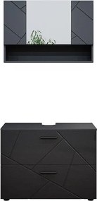 Zestaw mebli łazienkowych antracyt wysoki połysk 80x41x58.6 irma