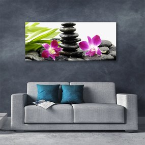Obraz canvas na ścianę Równowaga: Orchidea i Kamienie Zen
