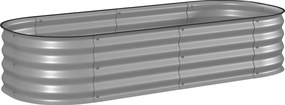 Outsunny Hochbeet Skrzynka Warzywna, modularne wysokie łóżko, chronione brzegi, design bez dna, 150 x 62 x 30 cm, Srebrne