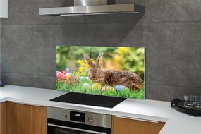 Szklany Panel Królik jajka łąka