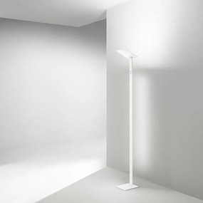 Lampa podłogowa LED QUADRA White z metalu, wys. 180 cm, Perenz