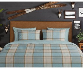 Niebieska flanelowa pościel dwuosobowa 200x220 cm Jacco – Good Morning