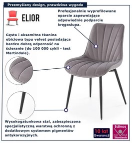 Welurowe szare krzesło pikowane W3-A24