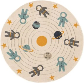 Okrągły dywan dziecięcy z motywem kosmosu Apollo