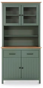 Zielona witryna z litego drewna sosnowego 90x180 cm Miranda – Marckeric