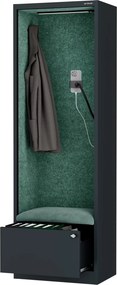 Kabina akustyczna z siedziskiem Sally MentalBox, 60 x 40 x 185 cm, antracyt/zielony