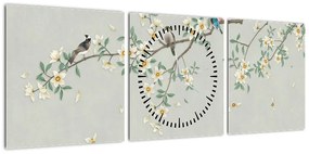 Obraz - Ptasie gniazdo (z zegarem) (90x30 cm)