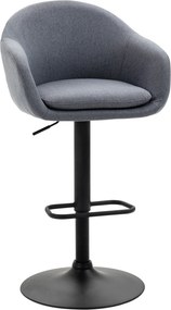 HOMCOM Barstool 92-112cm Regulowany na wysokość Barowy krzesło w stylu lnianym Ciemnoszary