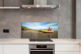 Panel szklany do Kuchni Łodzie na Plaży w Gdańsku