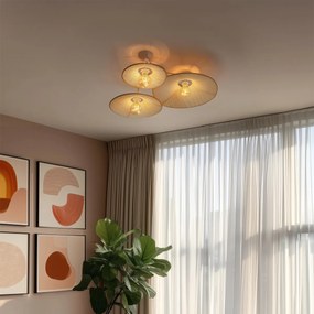 Designerska lampa ścienna biała z tkaniny 3-światłowa - JaneDesignerski Oswietlenie wewnetrzne