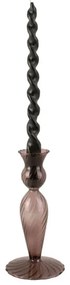 Brązowy szklany świecznik PT LIVING Swirl, wys. 17 cm