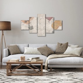 Obraz - Balony nad miastem, ciepłe odcienie (125x70 cm)