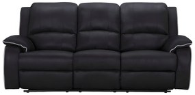 Kanapa 3-osobowa z funkcją relax z mikrofibry HERNANI - Czarny