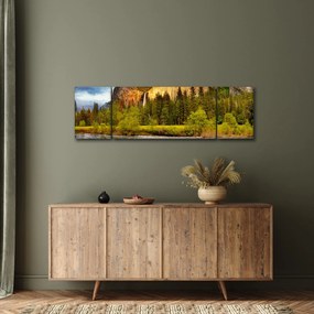 Obraz- Skały nad jeziorem (170x50 cm)