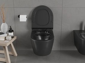Mexen Carmen miska wc Rimless z deską wolnoopadającą slim, duroplast, czarna mat - 30880185