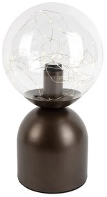 Lampa stołowa w stylu Hotel Chic, ciemny brąz z przezroczystym szkłem, z przewodem E27 - Pallon Trend